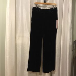 Ann Taylor black velvet slacks. NWT. 8 Petite